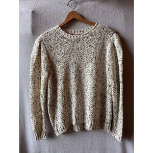 Calvin Klein Knit White & Gray Crew Neck Sweater Size XL Like New